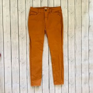 Old Navy brown orange camel rockstar skinny jeans-8
